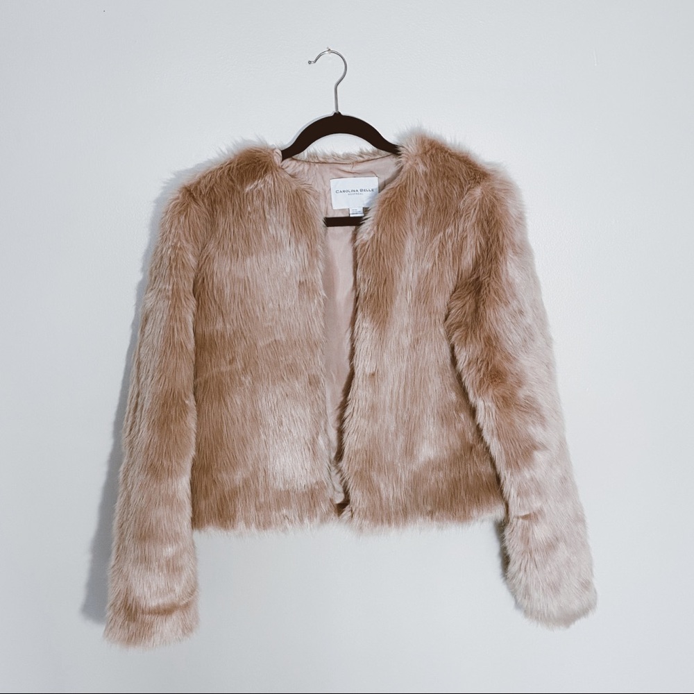 Vintage Rose Colored Faux Fur Jacket